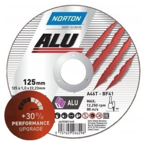 Tarcza do cięcia aluminium NORTON ALU 125×1,0x22,23