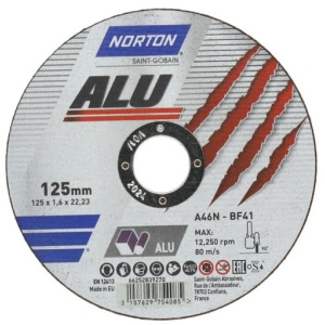 Tarcza do cięcia aluminium NORTON ALU 125×1,6×22,23